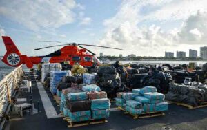 This is $1. 4 billion worth of cocaine seized from the drug cartels looks like
