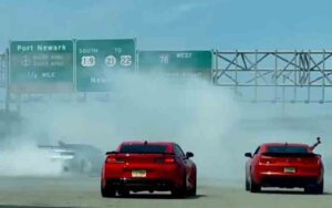 The fast and the frivolous: camaro drivers block turnpike to do donuts