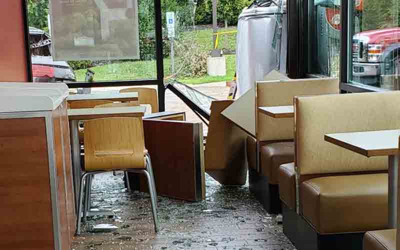 Two injured after cars crashed into South Brunswick Wendy's