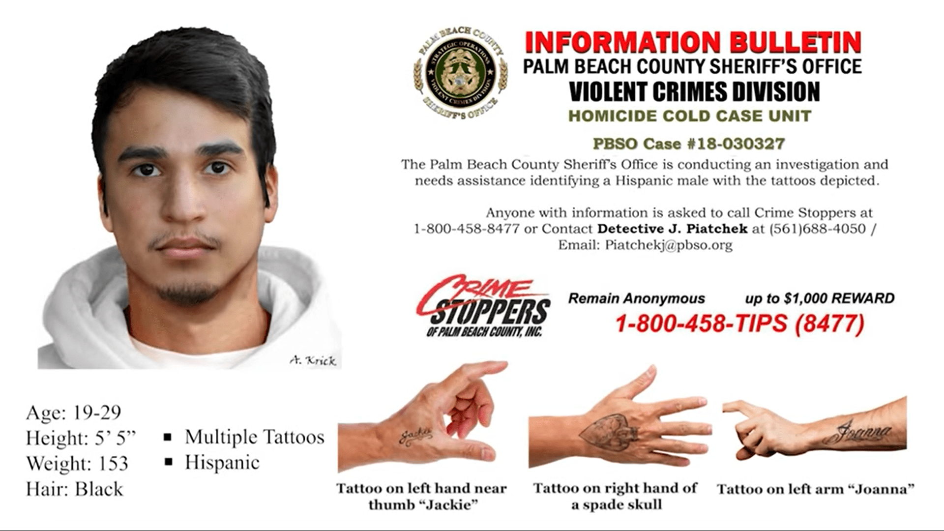 Palm Beach Sheriff's Office Needs Help Identifying Man found dead in Everglades in 2018