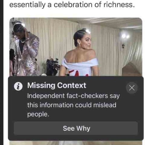 Facebook, twitter running fact-check interference for aoc after wealthy party, dress debacle - photo licensed by shore news network.