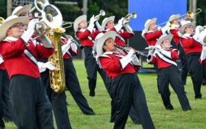 “showcase of champions” competition hosted by jackson memorial high school jaguar marching band