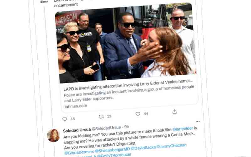 Larry Elder’s Campaign Slams LA Times Over Photo ‘That Made It Appear’ He Was Slapping White Woman