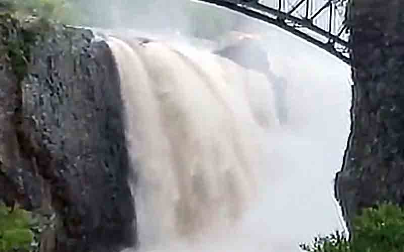 Here's what Paterson's Great Falls looks like today after 9 inches of rain dumped by Ida