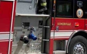 Police firefighters responding to a possible home explosion in Somerville