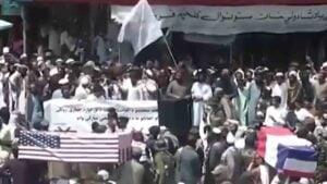 Taliban hosts mock funeral for Americans complete with flag draped coffins