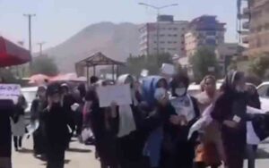 Taliban violently breaks up kabul protest organized by women, beating them with whips and batons