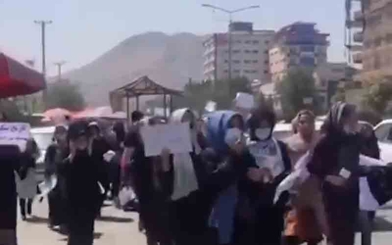 Taliban Violently Breaks Up Kabul Protest Organized By Women, beating them with whips and batons