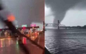 Youtube video shows a compilation of video clips of the ef-3 tornado that struck new jersey