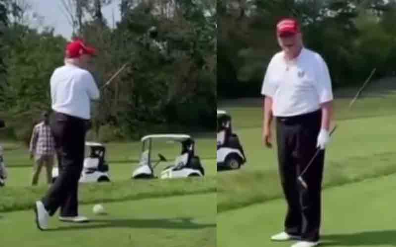 Trump slices Joe Biden while playing golf