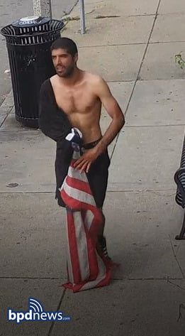Boston PD needs your help Identifying half naked Flag Thief