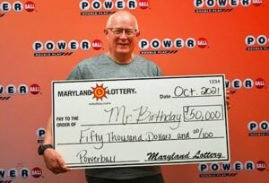Birthday purchase gives calvert county man $50,000 powerball prize
