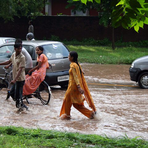 Watch a house completely disappear into river as torrential rain in india triggers mass flooding, landslides - photo licensed by shore news network.