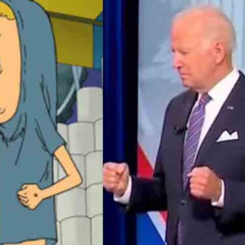 Joe biden channels inner cornholio as americans seek tp for their bunghole - photo licensed by shore news network.