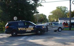Police vehicle involved in crash in manchester