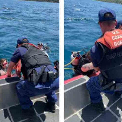Coast guard rescues distressed scuba divers off coki point, st. Thomas - photo licensed by shore news network.