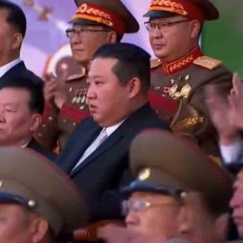 North korean military puts on bizarre stunts alongside nuclear missile exhibition - photo licensed by shore news network.