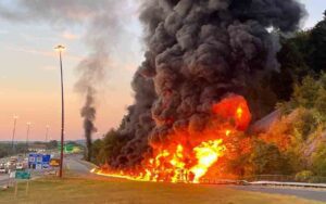 Fuel tanker driver killed in fiery crash on route 287
