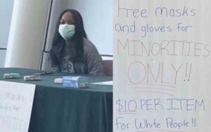 Student gave"free masks for minorities only" but charged $10 to white students