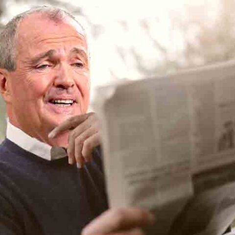 Phil murphy: obituaries are the irish sports pages, gov jokes while reading list of covid dead - photo licensed by shore news network.