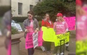 Just unconscionable: parents protest outside the justice department against domestic terrorist label