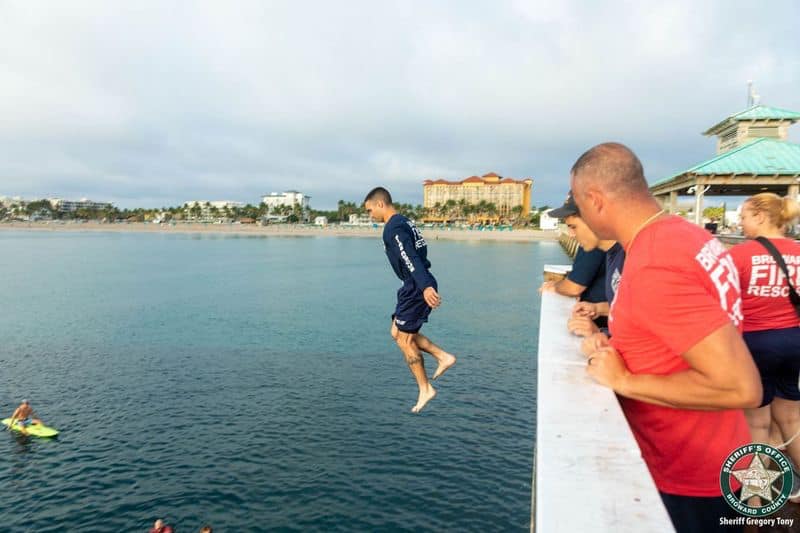 Probationary firefighters face their fears, build confidence in pier jump
