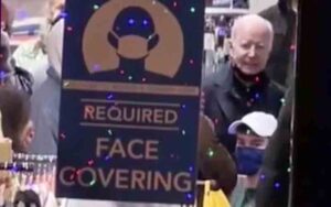 President biden caught violating nantucket's covid-19 public health department's indoor mask mandate