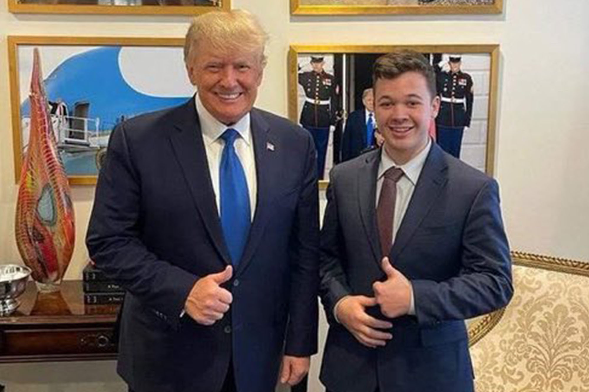 The left triggered by photo of Kyle Rittenhouse meeting Donald Trump at Mar-A-Lago estate