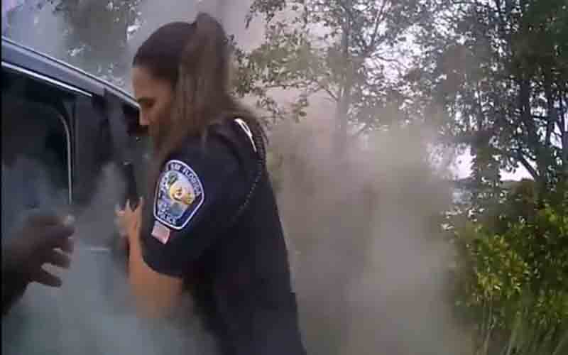 Watch: Florida cops rescue man from burning vehicle