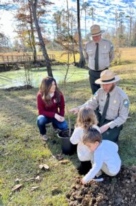 First Lady Casey DeSantis and Junior Rangers Madison and Mason DeSantis Join DEP at Florida Caverns State Park for Continued Hurricane Michael Recovery Efforts