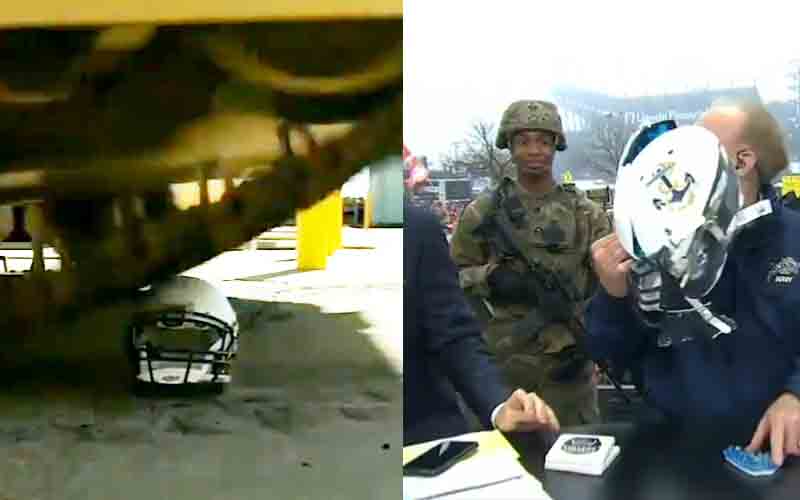 U.S. Army crushes Navy helmet with M-1 tank to give to Staubach on air, then they lose the game