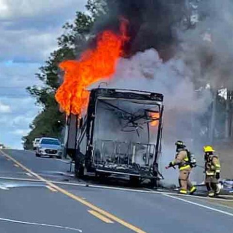 Rv fire shuts down highway 83 in defuniak springs - photo licensed by shore news network.