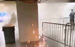 Penn station fire linked to welder sparks landing in garbage can below