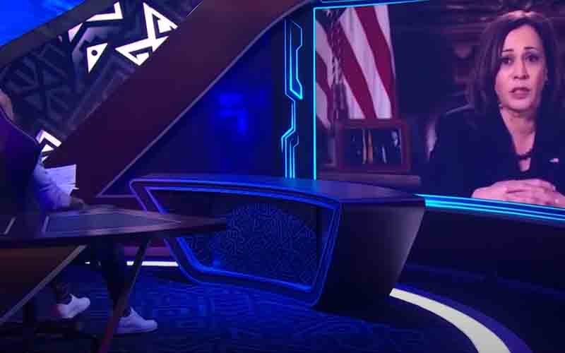 Watch Kamala Harris' extremely uncomfortable response when asked "Who is the real president of this country?"