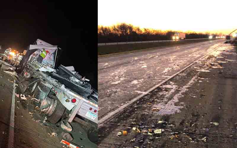 Massive honey spill shuts down U.S. interstate, creating a sticky situation