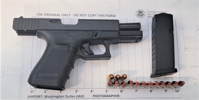 Virginia man cited by police after tsa officers stop him with handgun at dulles airport - photo licensed by shore news network.