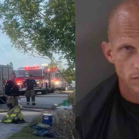 Dog rescued from home after man used blowtorch to burn it down - photo licensed by shore news network.