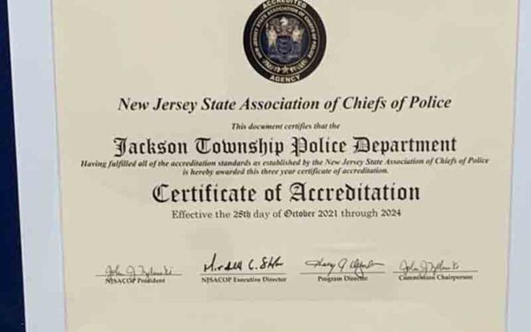 Jackson Police Department Achieves NJSACOP Accreditation