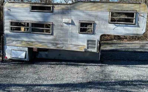 Somebody dumped an old camper inside the Norman G. Wildlife Area, do you recognize it?