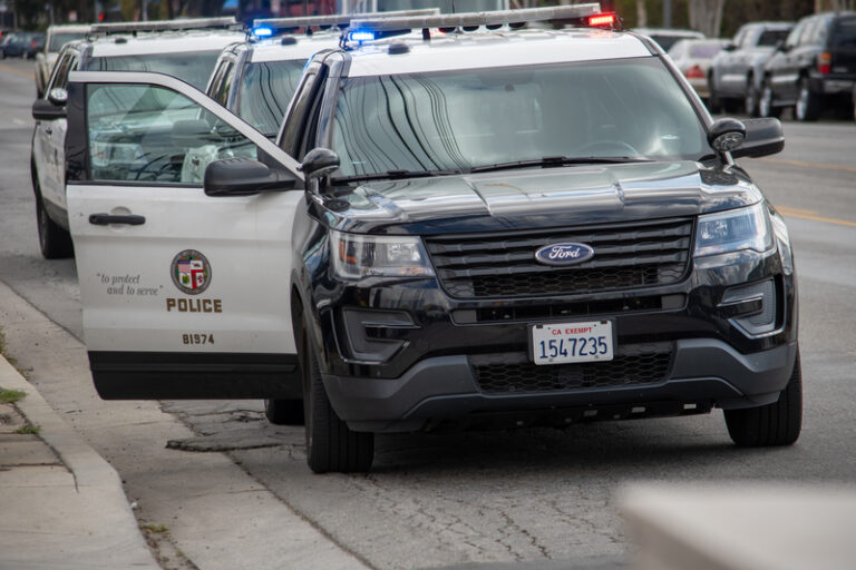 Drunk mustang driver caught on camera praying as car slams into median during la crash - photo licensed by shore news network.