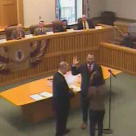 Lavallette police officer justin lamb sworn in as toms river councilman - photo licensed by shore news network.