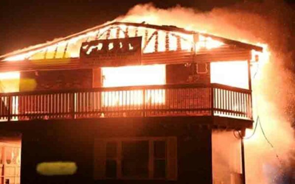 State police, firefighters battle blaze that destroyed five ocean front buildings in salisbury - photo licensed by shore news network.