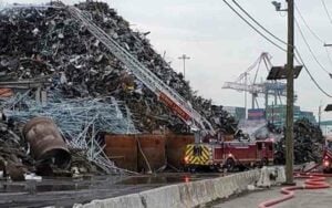 After two days Newark firefighters get scrapyard pile fire under control