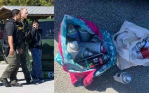 Police arrest Tink a 21 year old graffiti vandal as detectives were investigating her