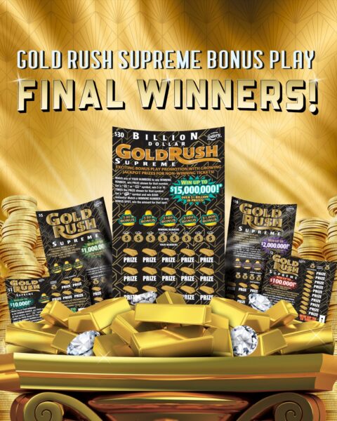 Martin County Woman Wins $1 Million Playing Gold Rush Limited Scratch-Off Game