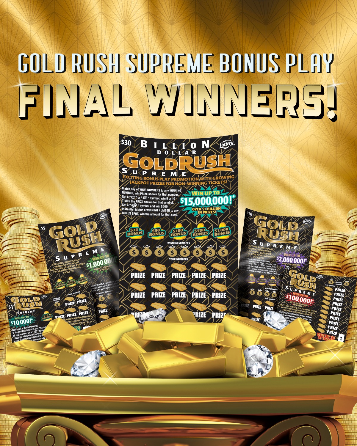 Martin County Woman Wins $1 Million Playing Gold Rush Limited Scratch-Off Game