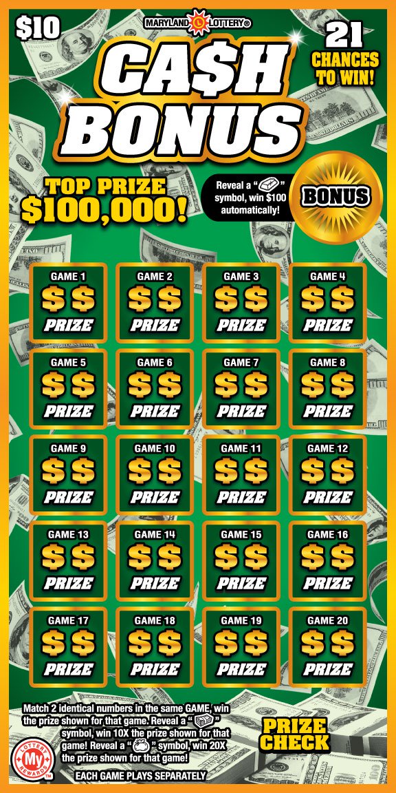 Ca$h Bonus Scratch-off Delivers $100K to Randallstown Woman
