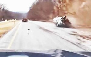 Watch Aggressive Jersey driver crashes and flips car in fit of road rage narrated byUncle Roger