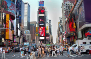 Times square billboard demands biden end federal mask mandate