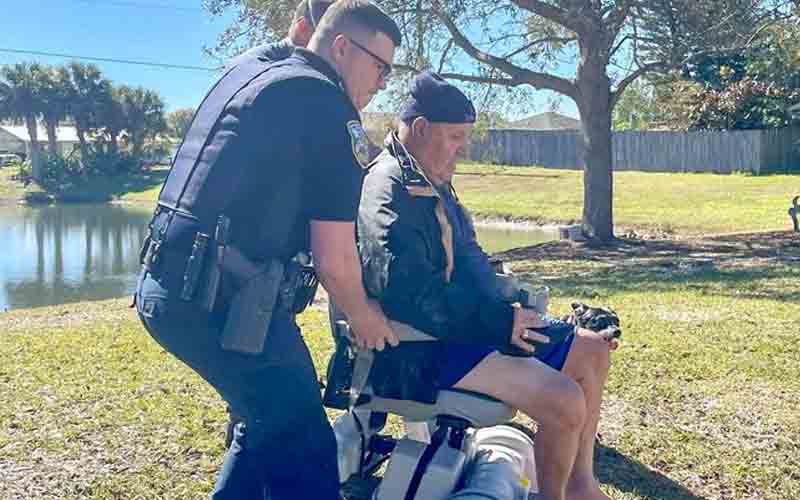 Dog saves 81-year-old wheelchair bound man's life by letting bystanders know he was drowning